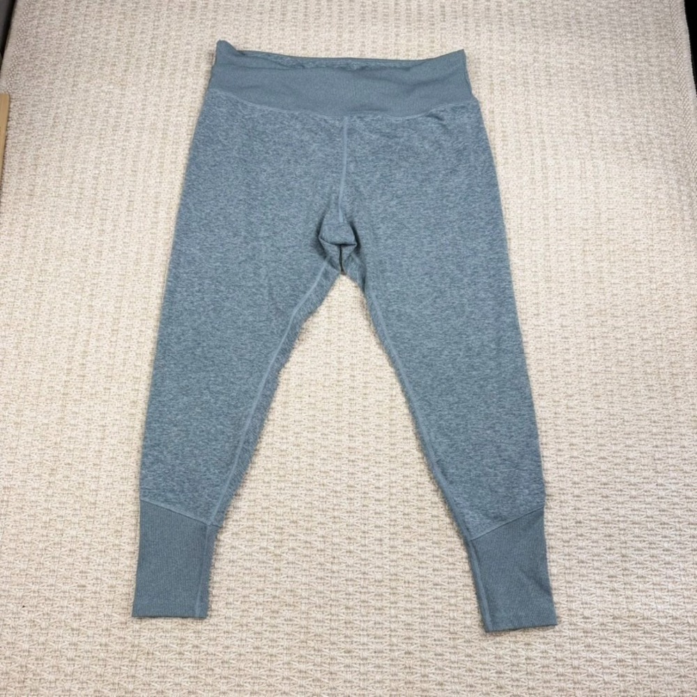 Freely Womens 1X Blue Cropped Jogger Leggings High Rise Athletic Lounge